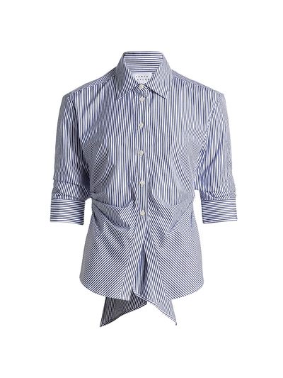 Tanya Taylor Women's Winslet Striped Cotton Back Bow Shirt