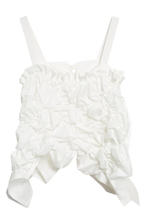 Tao Comme des Garçons - Gathered Tumbled Cotton & Tulle Corset Top