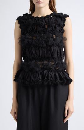 Tao Comme des Garçons Tao Comme des Garçons Hairpin Lace Crochet Sleeveless Top