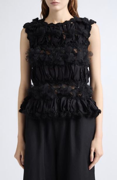Tao Comme des Garçons Tao Comme des Garçons Hairpin Lace Crochet Sleeveless Top