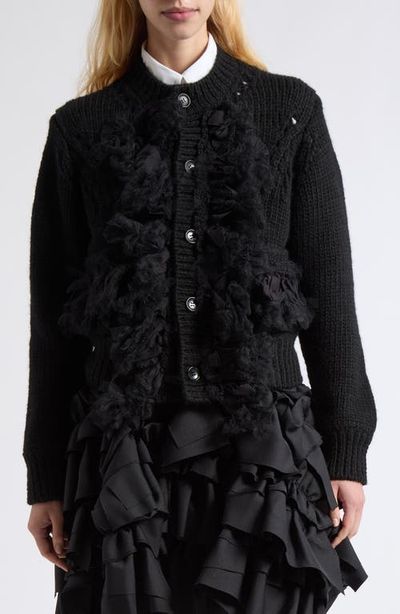 Tao Comme des Garçons Tao Comme des Garçons Ruffled Wool Blend Cardigan