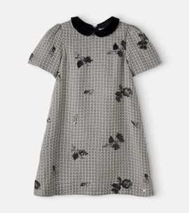 Tartine et Chocolat Tartine et Chocolat Floral embroidered tweed dress