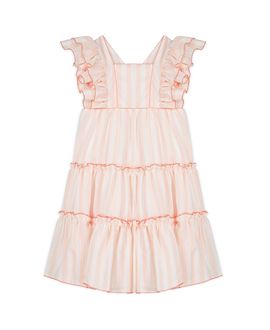 Tartine Et Chocolat Tartine et Chocolat Girls Peach Fuzz Summer Party Dress- Big Kid
