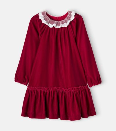 Tartine et Chocolat Tartine et Chocolat Tulle-trimmed velvet dress