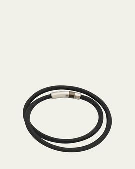 Tateossian Men's Double-Wrap Rubber Bracelet