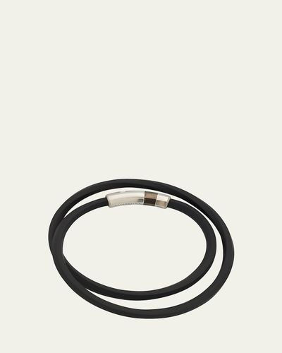 Tateossian Men's Double-Wrap Rubber Bracelet