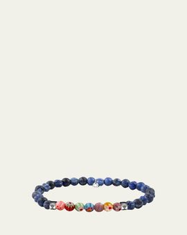 Tateossian Men's Sodalite & Millefiori Bead Bracelet