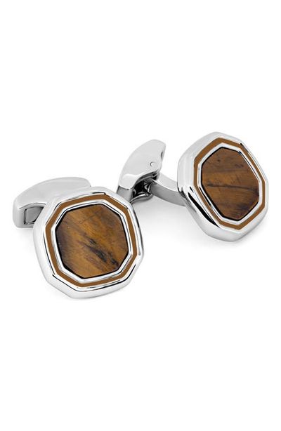 Tateossian Tateossian Tiger's Eye Octogon Cuff Links
