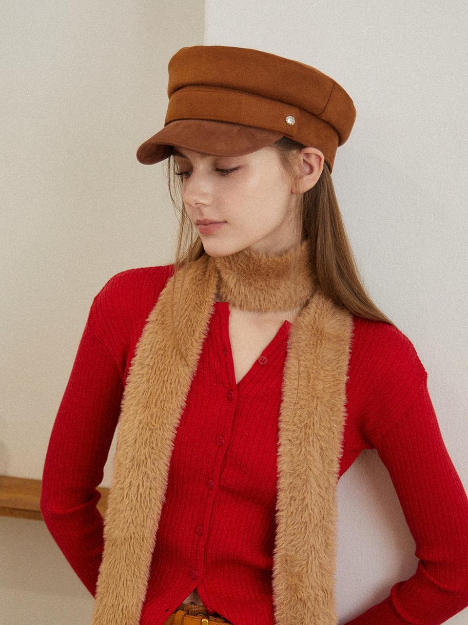 TATIANA Classic button Suede Madoros Cap HT8150 2 Color
