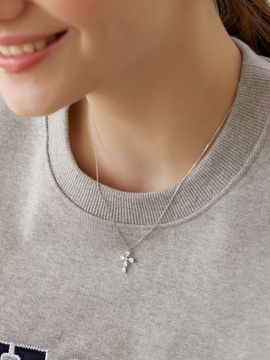 TATIANA Clear Cross Pendant Necklace