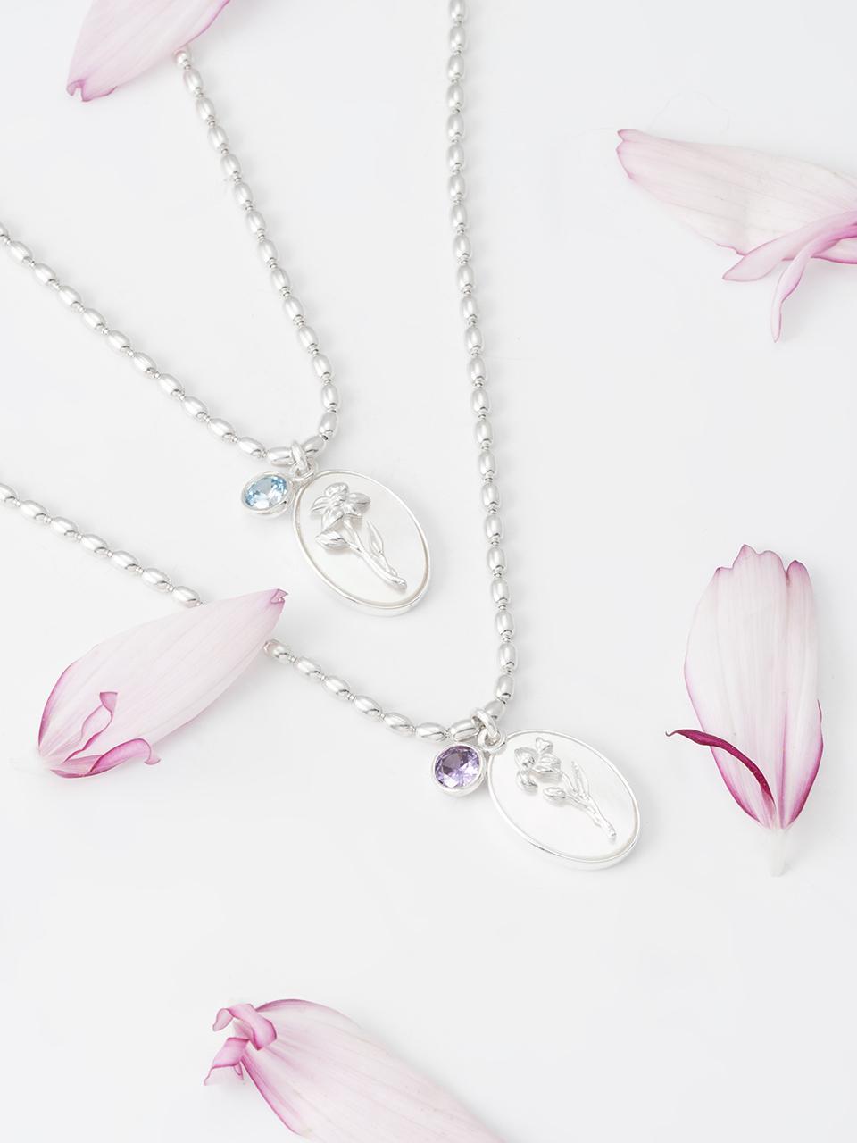 TATIANA Dear Flower Birth Flower Necklace (SILVER925) (NZ2020)