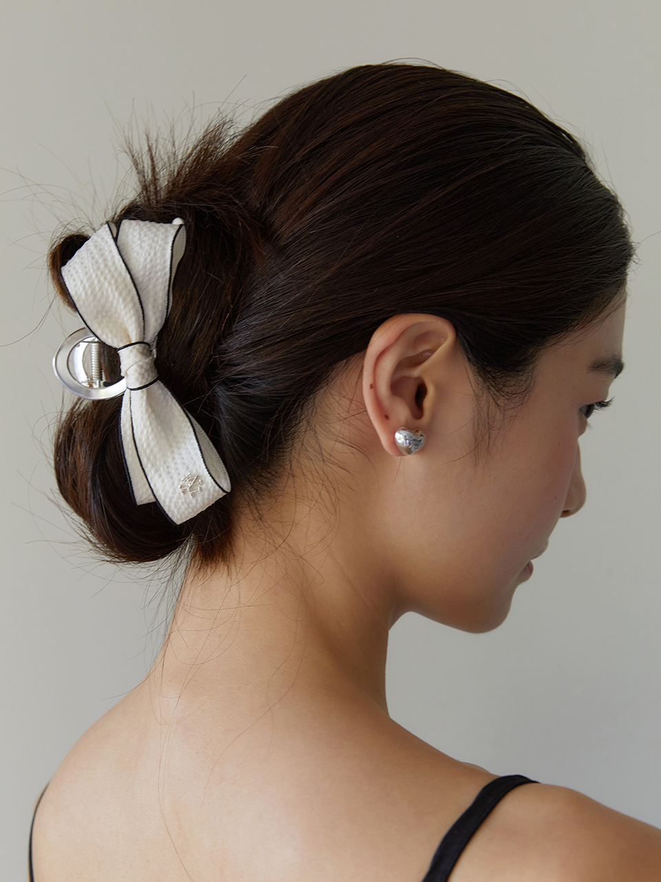 TATIANA Double Border Ribbon Hair Claw Clip