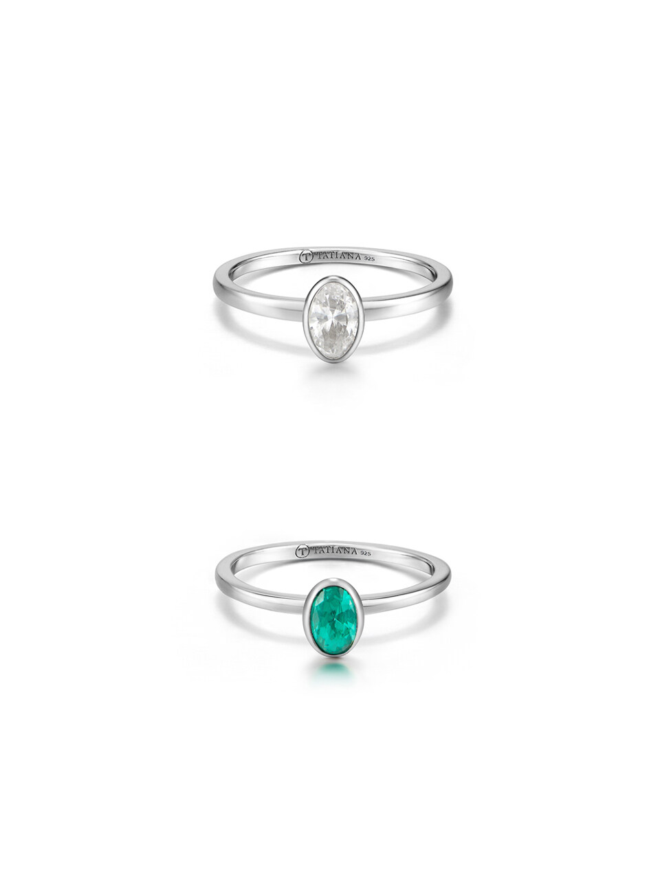 TATIANA Emerald Oval Bezel Ring