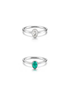 TATIANA Emerald Oval Bezel Ring
