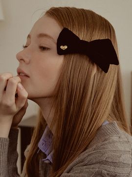 TATIANA Heart Bow Tie Hair Pinch Pin