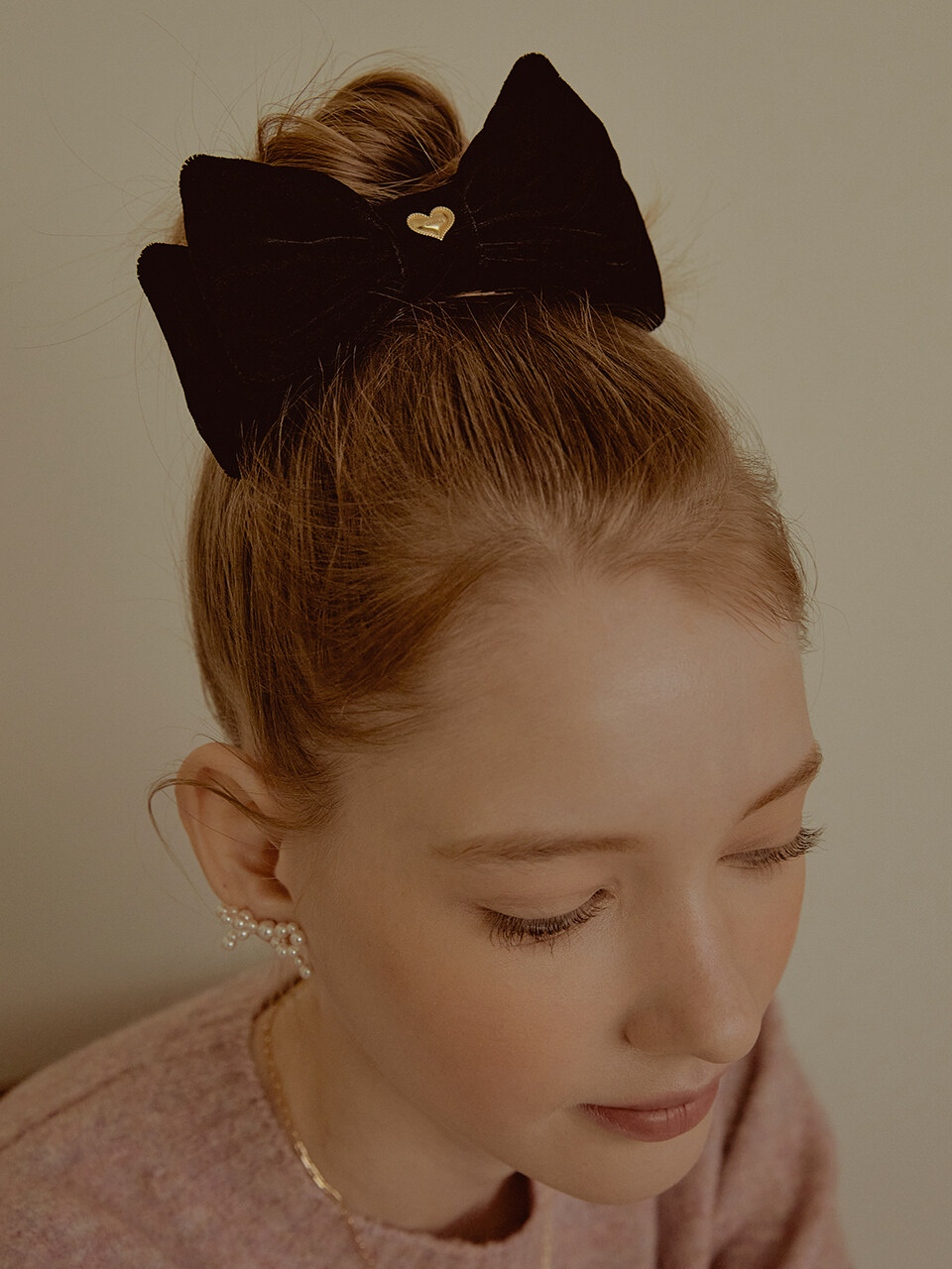 TATIANA Heart Classic Double Ribbon Hairclip HB2217