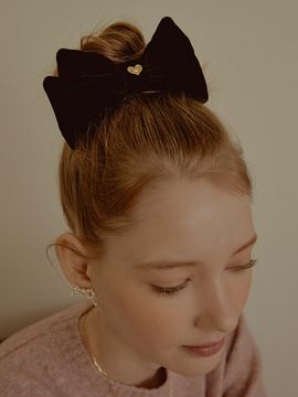TATIANA Heart Classic Double Ribbon Hairclip HB2217