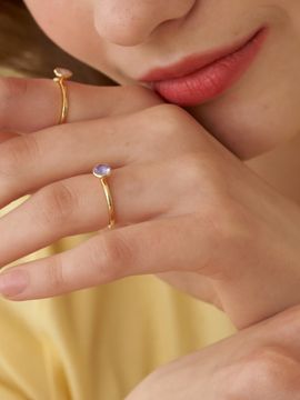 TATIANA Light Amessist Round Bezel Ring