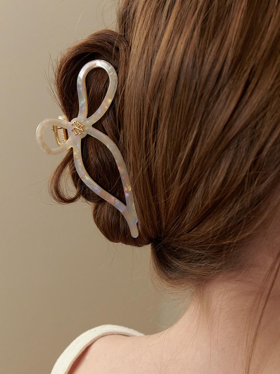 TATIANA Marbling Curve Ribbon Hair Claw Clip