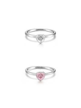 TATIANA Pink Sapphire Heart Bezel Ring