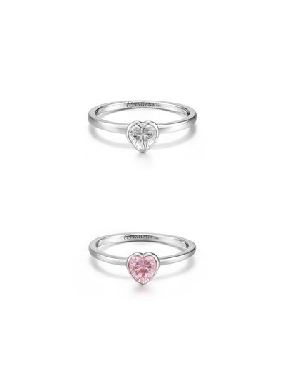 TATIANA Pink Sapphire Heart Bezel Ring