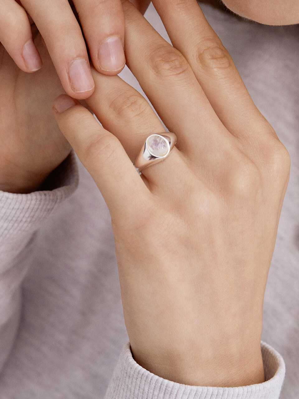 TATIANA (Silver925) Moonstone Oval Ring CR1814