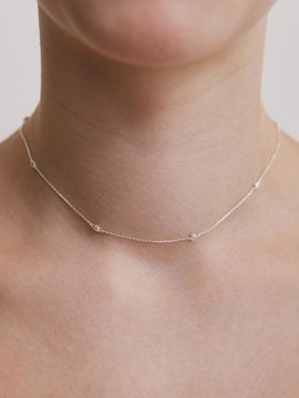 TATIANA (Silver 925) Bezel Dot Chain Necklace NZ2418