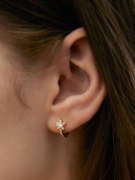 TATIANA (Silver 925) CZ Stone Hoop Earrings (EC3162)