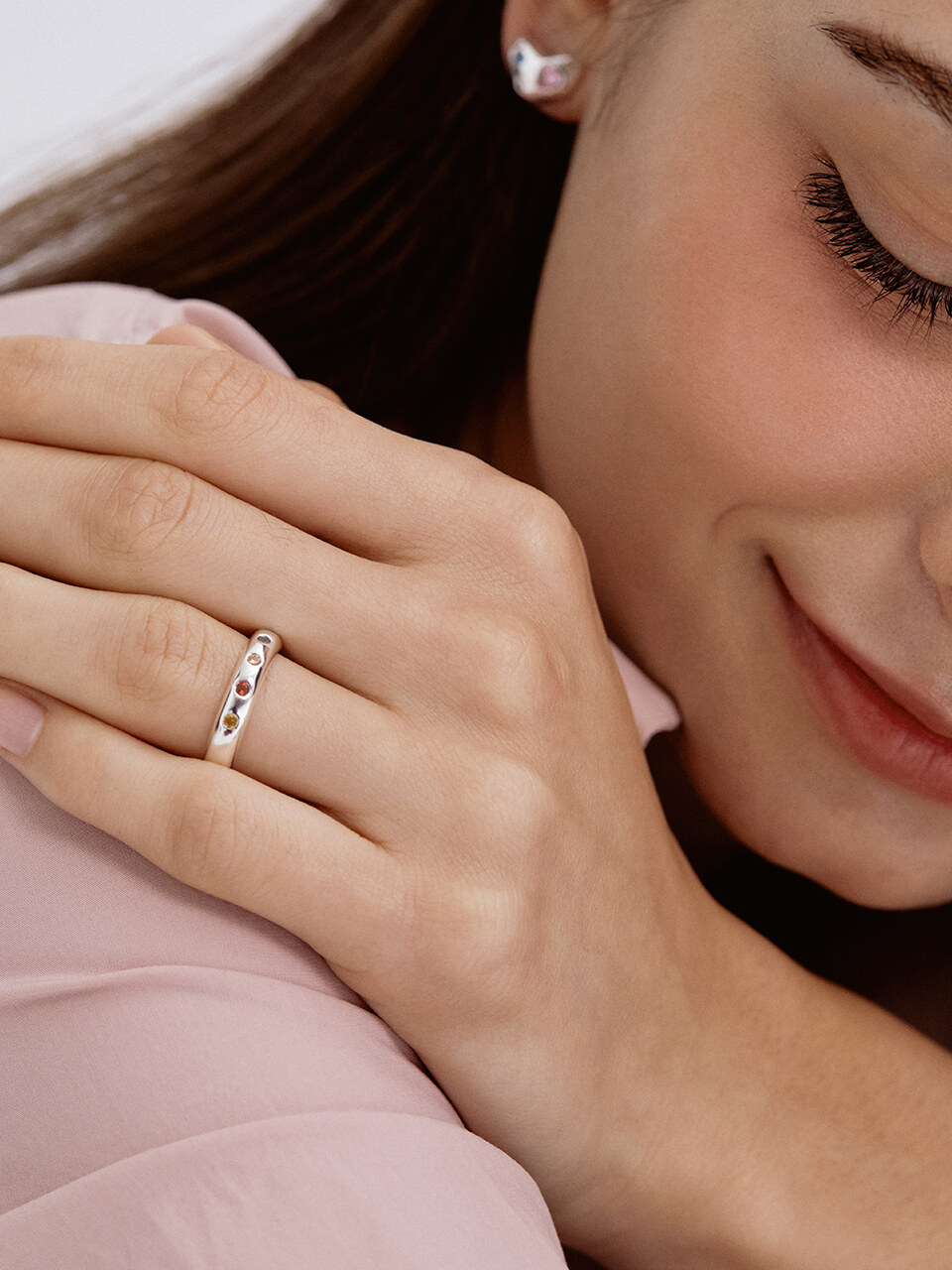 TATIANA (Silver 925) Dot Cubic Ring CR1819