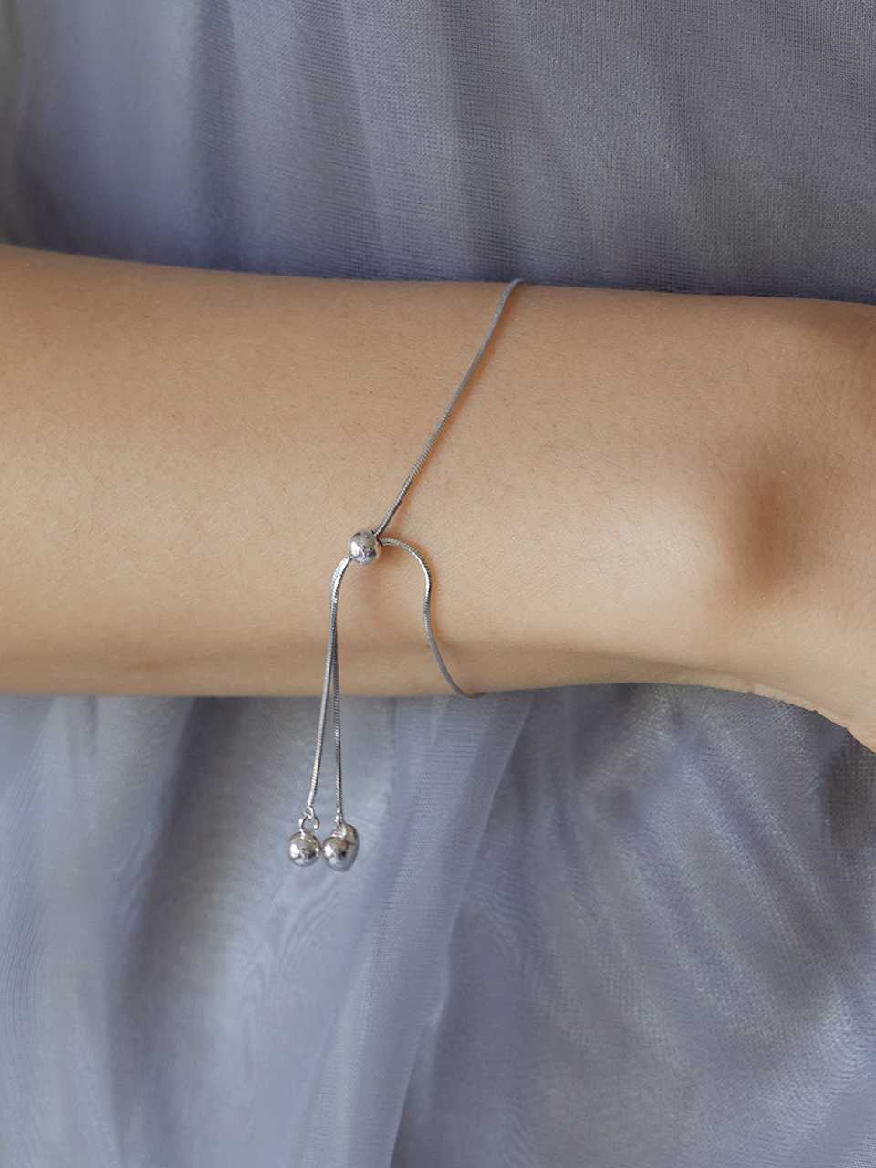 TATIANA (Silver 925) Heart And Ball Ornament Bracelet