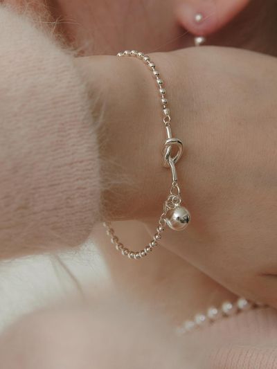 TATIANA [Silver 925] Knot Ball Chain Bracelet