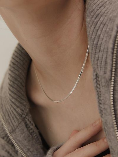 TATIANA [Silver 925] Modern Flat Chain Necklace