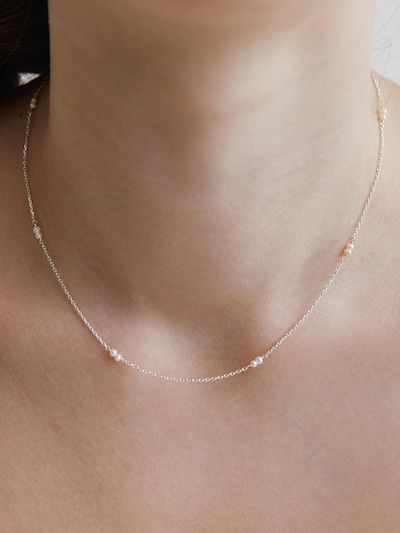 TATIANA (Silver 925) Pearl Connect Chain Necklace NZ2411