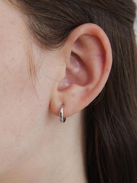TATIANA (Silver 925) Sleek Drop Hoop Earrings EC3111
