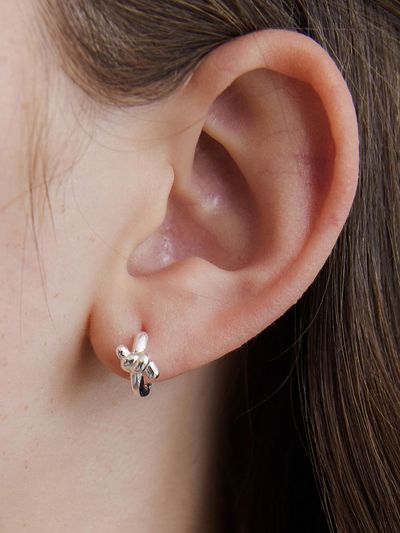 TATIANA (Silver 925) Volume rope Hoop earrings EC3101