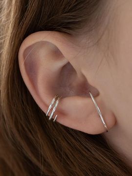 TATIANA Sterling Silver 925 Arc Line Earrings (EC3176)