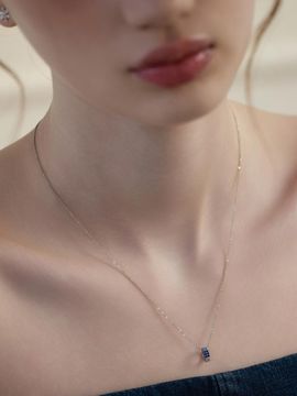 TATIANA Sterling Silver 925 Barrel Necklace [Blue] (NZ2466)