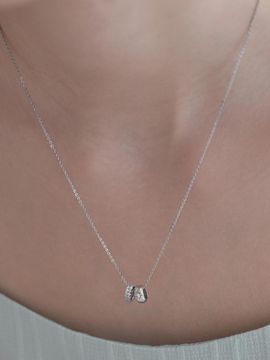 TATIANA Sterling Silver 925 Double Knot Pendant Necklace (NZ2476)
