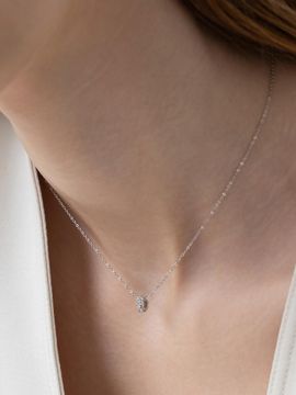 TATIANA Sterling Silver 925 Glow Egg Ring Necklace (NZ2468)