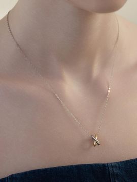TATIANA Sterling Silver 925 Intersect Point Pendant Necklace (NZ2472)
