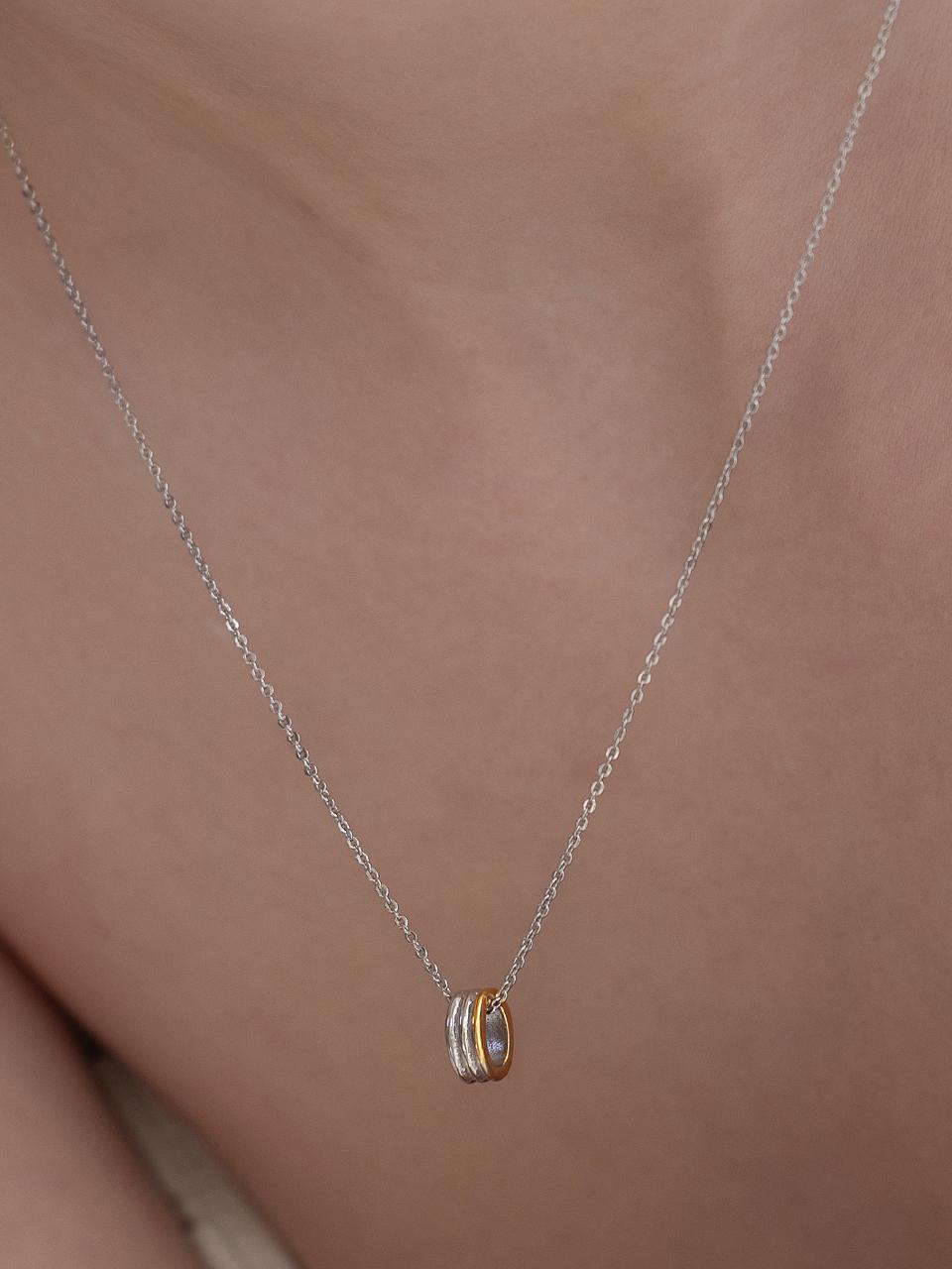 TATIANA Sterling Silver 925 Linea Orb Combination Necklace (NZ2475)