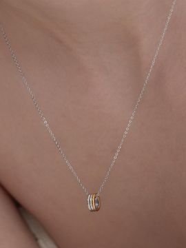 TATIANA Sterling Silver 925 Linea Orb Combination Necklace (NZ2475)