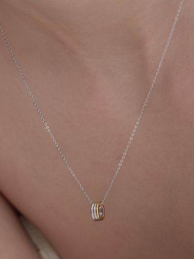 TATIANA Sterling Silver 925 Linea Orb Combination Necklace (NZ2475)