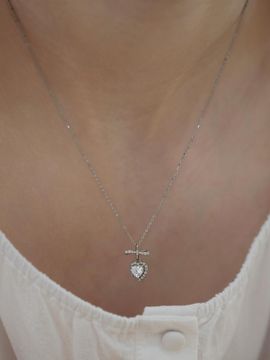 TATIANA Sterling Silver 925 Mirabel Heart Necklace (NZ2474)