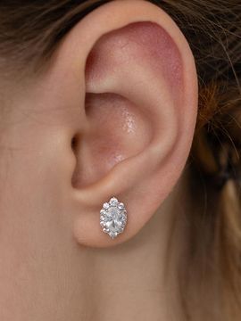 TATIANA Sterling Silver 925 Opulent Oval Earrings (EC3183)
