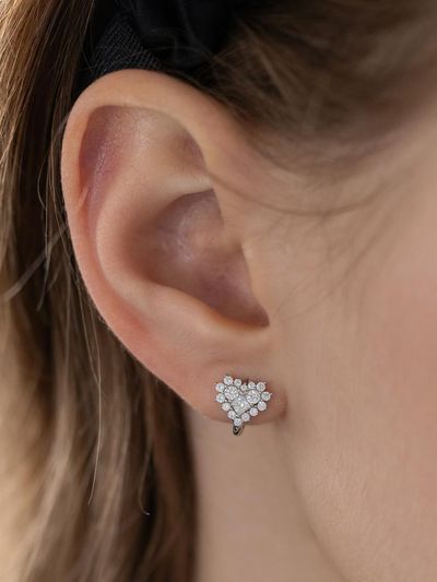 TATIANA Sterling Silver 925 Oriel Heart Hoop Earrings (EC3184)