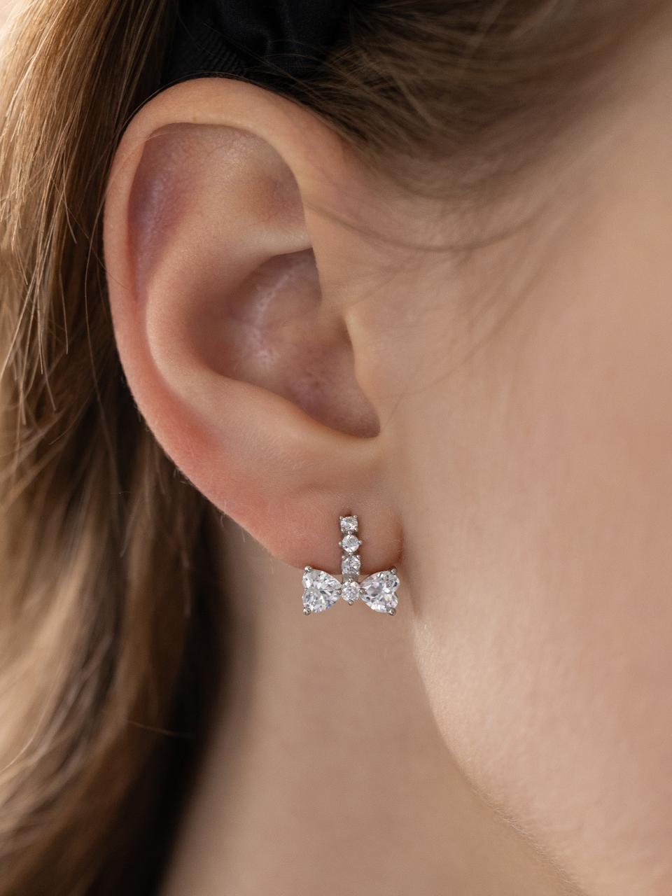 TATIANA Sterling Silver 925 Radiance Ribbon Hoop Earrings (EC3177)