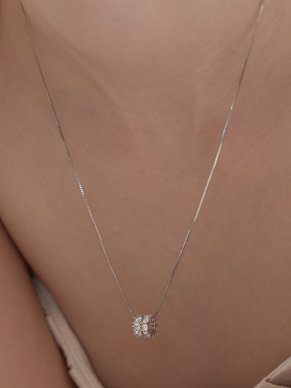 TATIANA Sterling Silver 925 Shiny Blouse Ring Necklace (NZ2470)