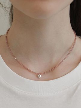 TATIANA Sterling Silver Beaded Delicate Necklace [Pink] (NZ2449)