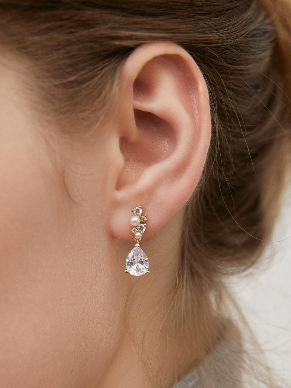 TATIANA Sterling Silver Crystal Dewdrop Earrings (EC3146)